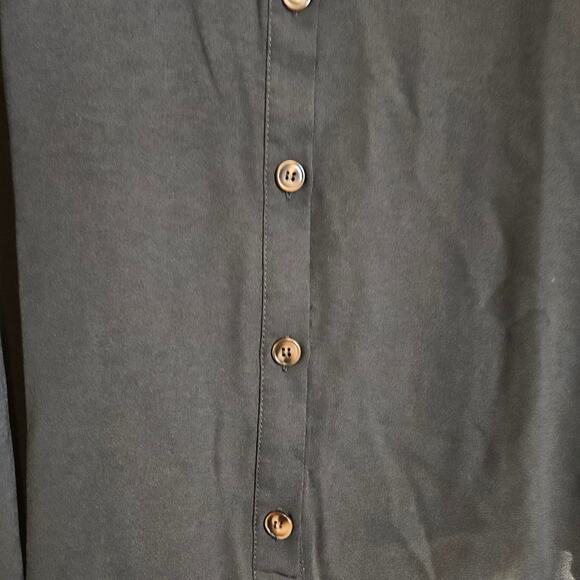 Bloomchic Lace Laser Cut Trim Button Front Blouse Black Whimsigoth Plus Sz 22 24 - Picture 7 of 10